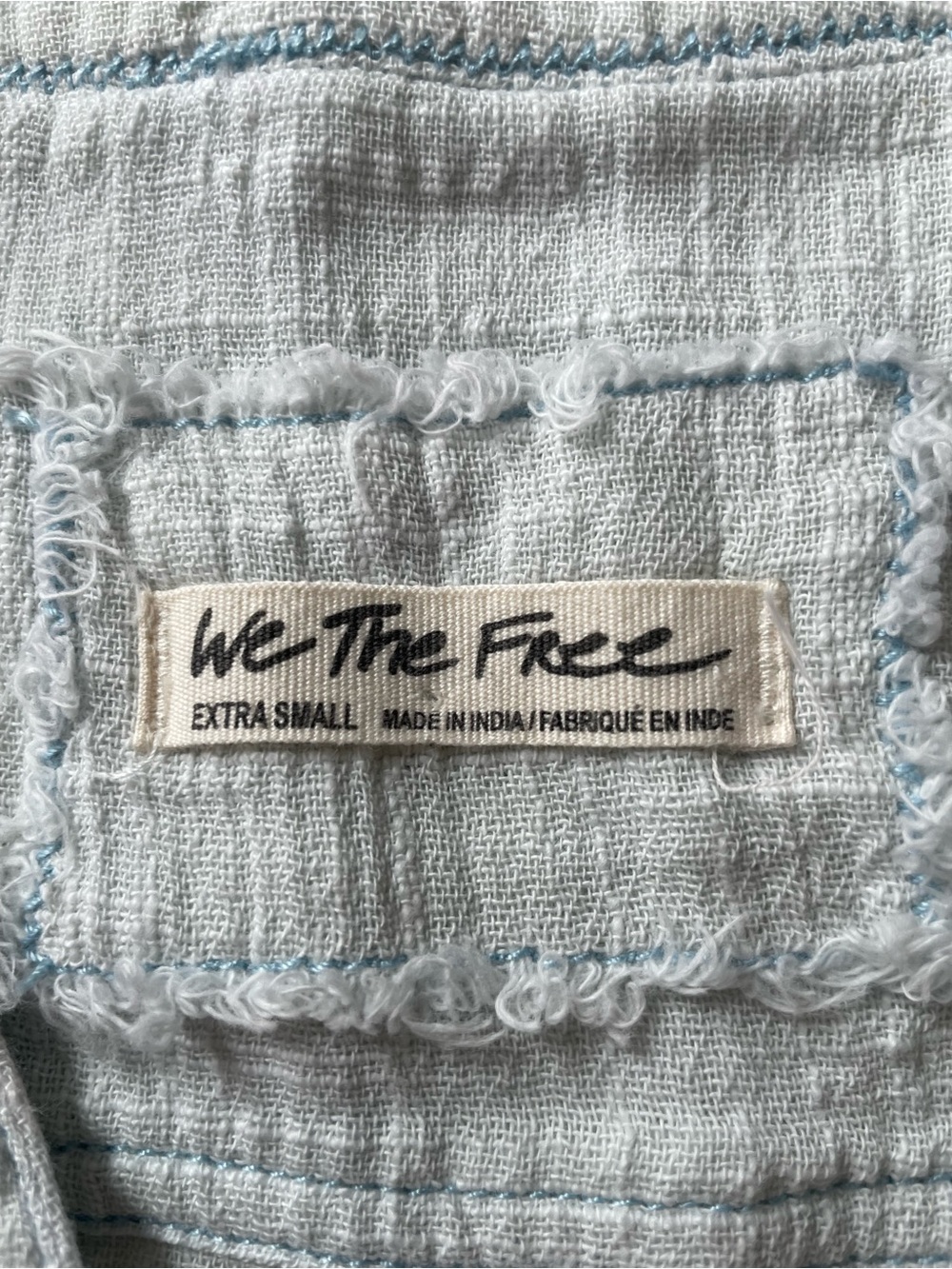 We The Free Light Blue Cotton Chambray Button-Front Shirt - Picture 2 of 8